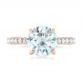 14k Rose Gold 14k Rose Gold Custom Diamond Engagement Ring - Top View -  102402 - Thumbnail
