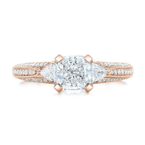 14k Rose Gold 14k Rose Gold Custom Diamond Engagement Ring - Top View - 102457