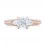 18k Rose Gold 18k Rose Gold Custom Diamond Engagement Ring - Top View -  102457 - Thumbnail