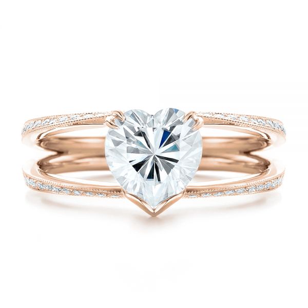 14k Rose Gold 14k Rose Gold Custom Diamond Engagement Ring - Top View -  102463