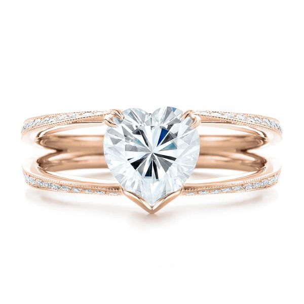 14k Rose Gold 14k Rose Gold Custom Diamond Engagement Ring - Top View - 102463