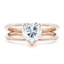 18k Rose Gold 18k Rose Gold Custom Diamond Engagement Ring - Top View -  102463 - Thumbnail