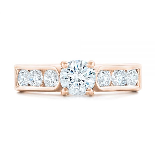 18k Rose Gold 18k Rose Gold Custom Diamond Engagement Ring - Top View -  102470