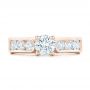 18k Rose Gold 18k Rose Gold Custom Diamond Engagement Ring - Top View -  102470 - Thumbnail