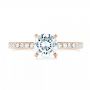 14k Rose Gold 14k Rose Gold Custom Diamond Engagement Ring - Top View -  102586 - Thumbnail