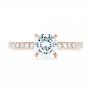14k Rose Gold 14k Rose Gold Custom Diamond Engagement Ring - Top View -  102586 - Thumbnail