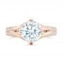 18k Rose Gold 18k Rose Gold Custom Diamond Engagement Ring - Top View -  102601 - Thumbnail