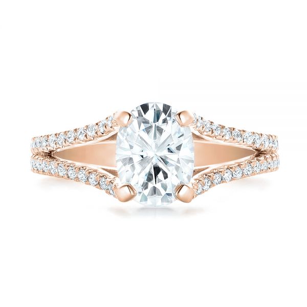 14k Rose Gold 14k Rose Gold Custom Diamond Engagement Ring - Top View -  102604