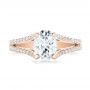 18k Rose Gold 18k Rose Gold Custom Diamond Engagement Ring - Top View -  102604 - Thumbnail
