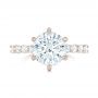 18k Rose Gold 18k Rose Gold Custom Diamond Engagement Ring - Top View -  102614 - Thumbnail