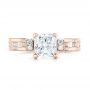 18k Rose Gold 18k Rose Gold Custom Diamond Engagement Ring - Top View -  102895 - Thumbnail