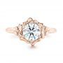 18k Rose Gold 18k Rose Gold Custom Diamond Engagement Ring - Top View -  102896 - Thumbnail