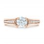 18k Rose Gold 18k Rose Gold Custom Diamond Engagement Ring - Top View -  102903 - Thumbnail