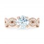 18k Rose Gold 18k Rose Gold Custom Diamond Engagement Ring - Top View -  102905 - Thumbnail
