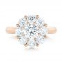 18k Rose Gold 18k Rose Gold Custom Diamond Engagement Ring - Top View -  102927 - Thumbnail