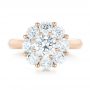 14k Rose Gold 14k Rose Gold Custom Diamond Engagement Ring - Top View -  102927 - Thumbnail