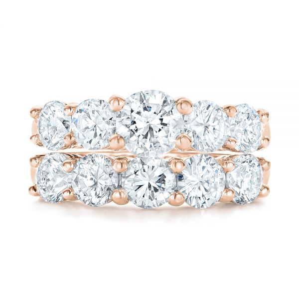 14k Rose Gold 14k Rose Gold Custom Diamond Engagement Ring - Top View -  102941