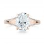 14k Rose Gold 14k Rose Gold Custom Diamond Engagement Ring - Top View -  102946 - Thumbnail