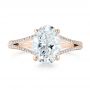 18k Rose Gold 18k Rose Gold Custom Diamond Engagement Ring - Top View -  102946 - Thumbnail