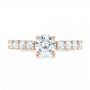 18k Rose Gold 18k Rose Gold Custom Diamond Engagement Ring - Top View -  102955 - Thumbnail