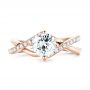 18k Rose Gold 18k Rose Gold Custom Diamond Engagement Ring - Top View -  102969 - Thumbnail
