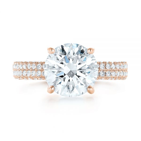 14k Rose Gold 14k Rose Gold Custom Diamond Engagement Ring - Top View - 102971