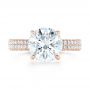 18k Rose Gold 18k Rose Gold Custom Diamond Engagement Ring - Top View -  102971 - Thumbnail