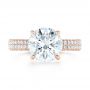 18k Rose Gold 18k Rose Gold Custom Diamond Engagement Ring - Top View -  102971 - Thumbnail