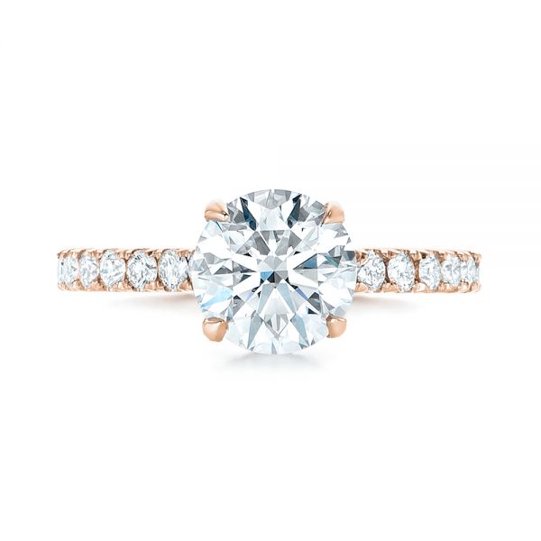 14k Rose Gold 14k Rose Gold Custom Diamond Engagement Ring - Top View -  102995