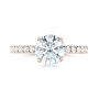 18k Rose Gold 18k Rose Gold Custom Diamond Engagement Ring - Top View -  102995 - Thumbnail