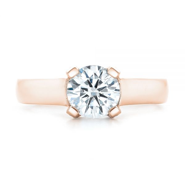 14k Rose Gold 14k Rose Gold Custom Diamond Engagement Ring - Top View - 102996