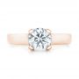 18k Rose Gold 18k Rose Gold Custom Diamond Engagement Ring - Top View -  102996 - Thumbnail
