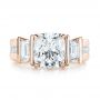 18k Rose Gold 18k Rose Gold Custom Diamond Engagement Ring - Top View -  103017 - Thumbnail