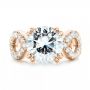 14k Rose Gold 14k Rose Gold Custom Diamond Engagement Ring - Top View -  103042 - Thumbnail