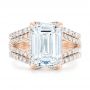 18k Rose Gold 18k Rose Gold Custom Diamond Engagement Ring - Top View -  103138 - Thumbnail