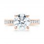 18k Rose Gold 18k Rose Gold Custom Diamond Engagement Ring - Top View -  103150 - Thumbnail