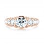 18k Rose Gold 18k Rose Gold Custom Diamond Engagement Ring - Top View -  103165 - Thumbnail