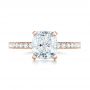 18k Rose Gold 18k Rose Gold Custom Diamond Engagement Ring - Top View -  103222 - Thumbnail