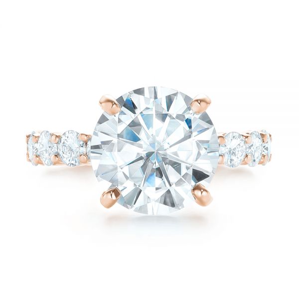 14k Rose Gold 14k Rose Gold Custom Diamond Engagement Ring - Top View - 103336