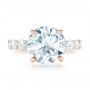 18k Rose Gold 18k Rose Gold Custom Diamond Engagement Ring - Top View -  103336 - Thumbnail