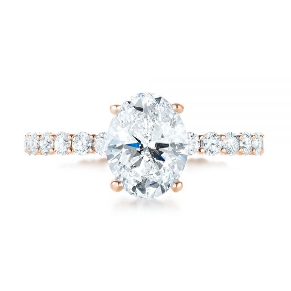 14k Rose Gold 14k Rose Gold Custom Diamond Engagement Ring - Top View - 103355