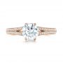 14k Rose Gold 14k Rose Gold Custom Diamond Engagement Ring - Top View -  103428 - Thumbnail