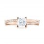 18k Rose Gold 18k Rose Gold Custom Diamond Engagement Ring - Top View -  103637 - Thumbnail