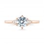 18k Rose Gold 18k Rose Gold Custom Diamond Engagement Ring - Top View -  104329 - Thumbnail