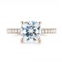 18k Rose Gold 18k Rose Gold Custom Diamond Engagement Ring - Top View -  104401 - Thumbnail