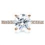 18k Rose Gold 18k Rose Gold Custom Diamond Engagement Ring - Top View -  1104 - Thumbnail
