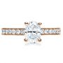 14k Rose Gold 14k Rose Gold Custom Diamond Engagement Ring - Top View -  1107 - Thumbnail