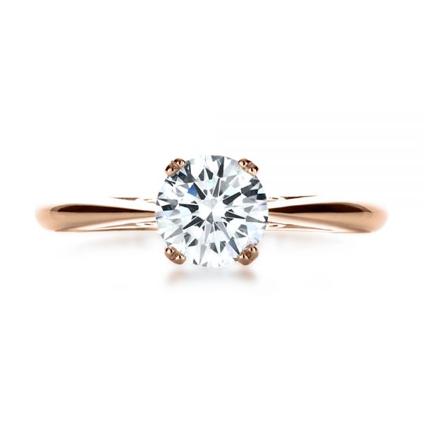 14k Rose Gold 14k Rose Gold Custom Diamond Engagement Ring - Top View -  1162