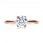 18k Rose Gold 18k Rose Gold Custom Diamond Engagement Ring - Top View -  1162 - Thumbnail