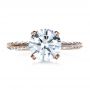 18k Rose Gold 18k Rose Gold Custom Diamond Engagement Ring - Top View -  1164 - Thumbnail